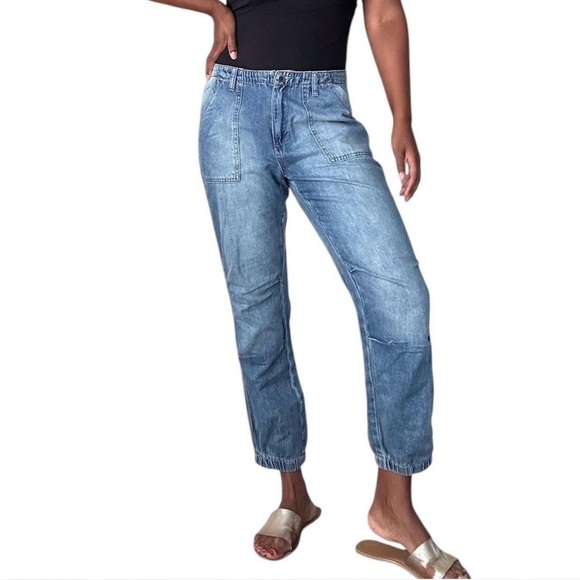 Rebecca Minkoff Women’s Medium Blue Denim Jogger Jeans Size Large NWT - Picture 1 of 1